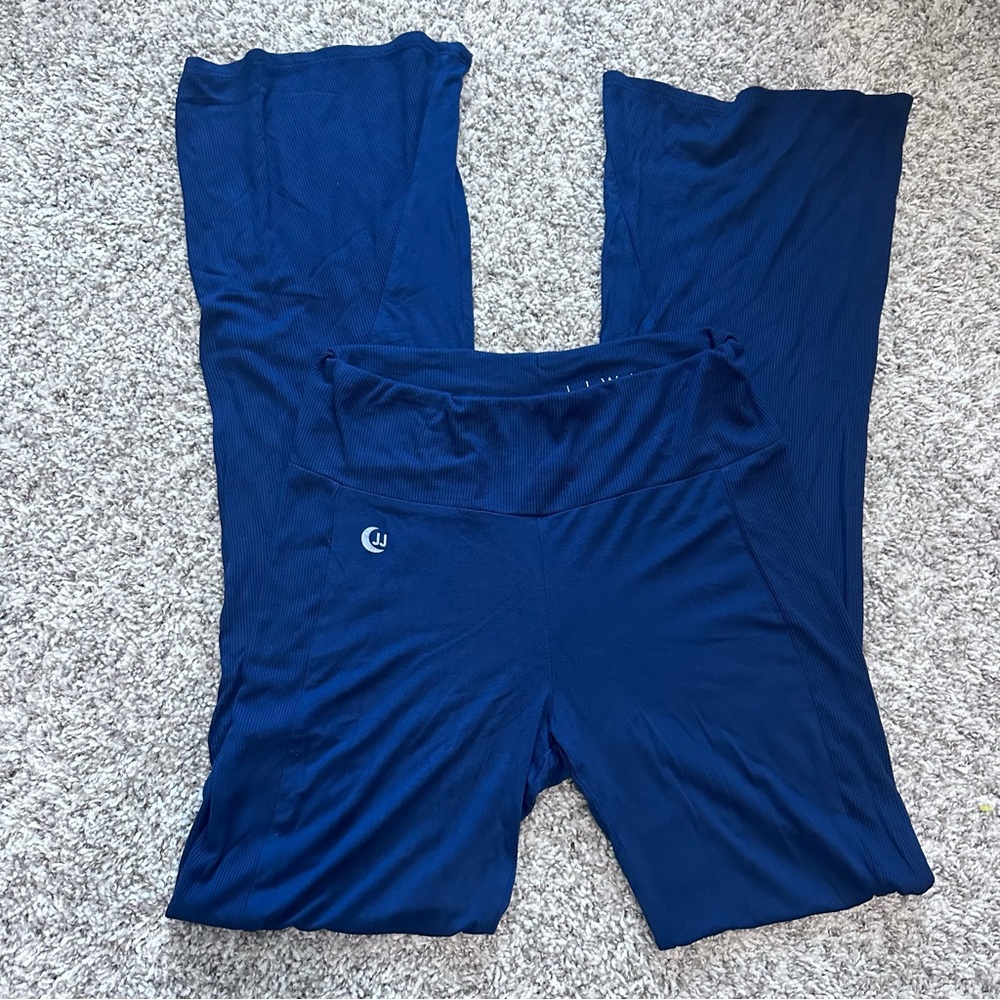 Jj Winks Flare Ribbed Pajama Pants Navy Blue